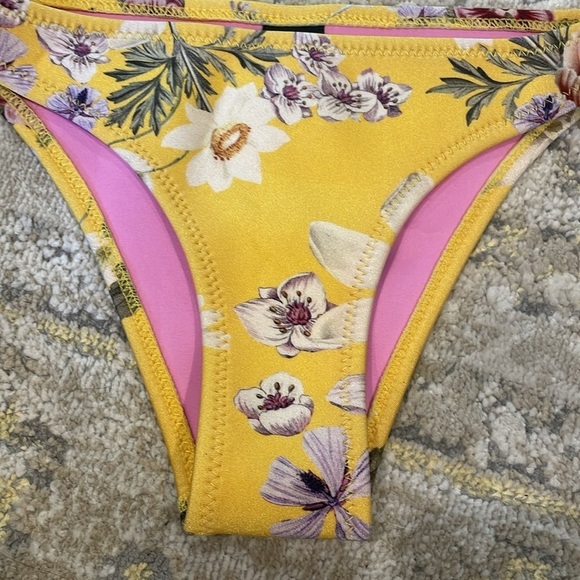 TRIANGL Yellow Floral Neoprene Bikini Bottom - Picture 2 of 12